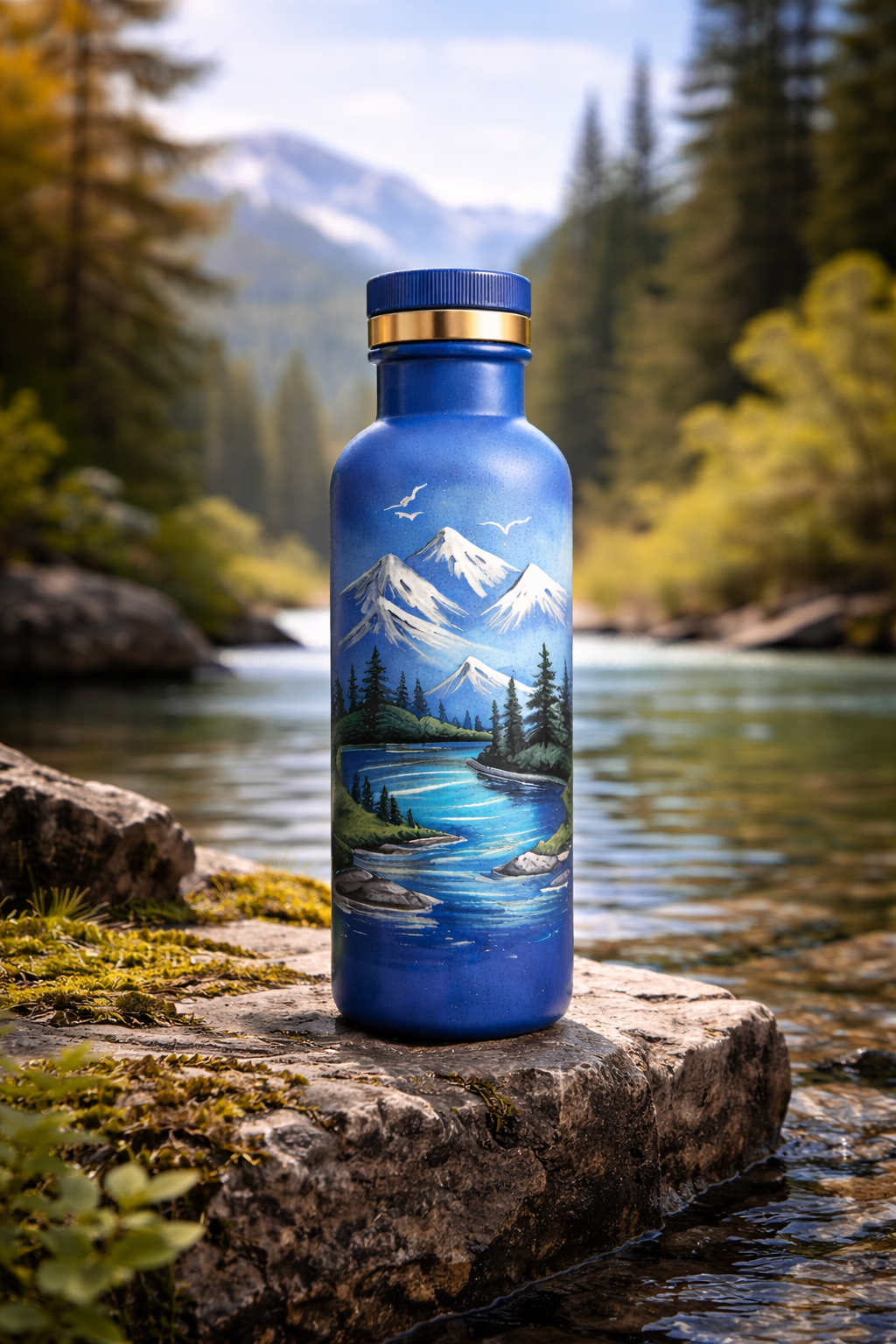 Himalayan Clay Natural Cooling Water Bottle Mountain Edition