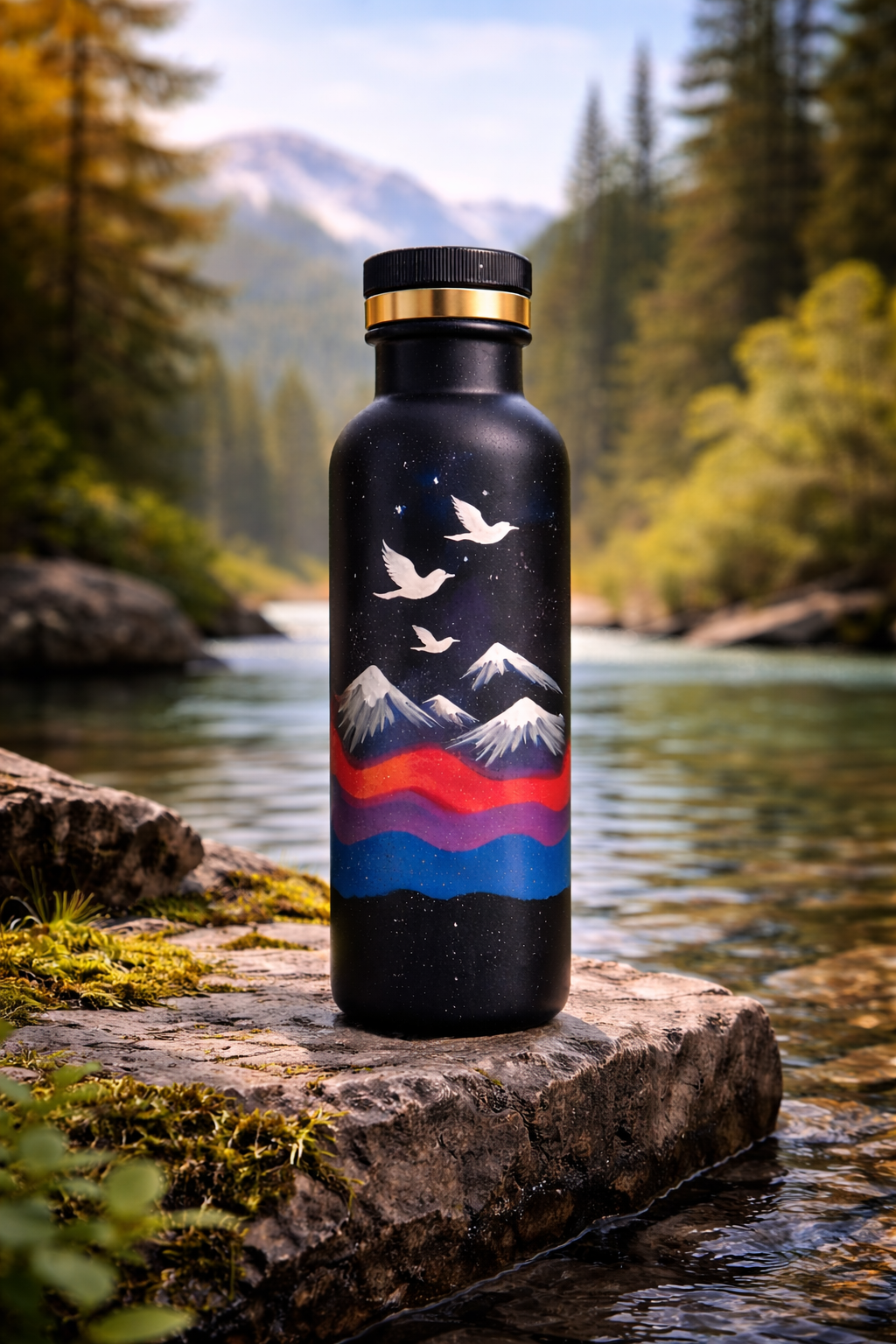 Himalayan Clay Natural Cooling Water Bottle Mountain Edition