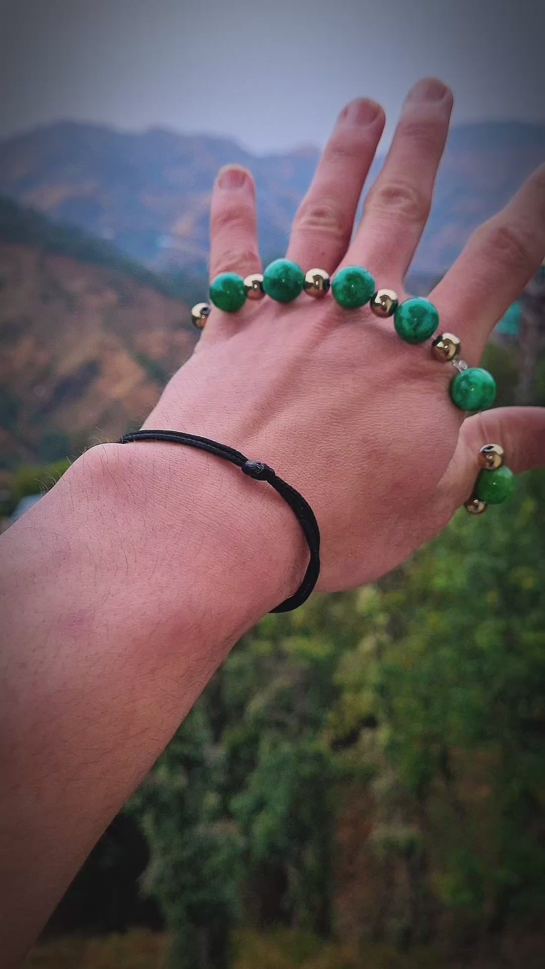 Green Jade & Pyrite Energy Bracelet – Premium Stone | Attract Wealth, Focus & Positive Vibes
